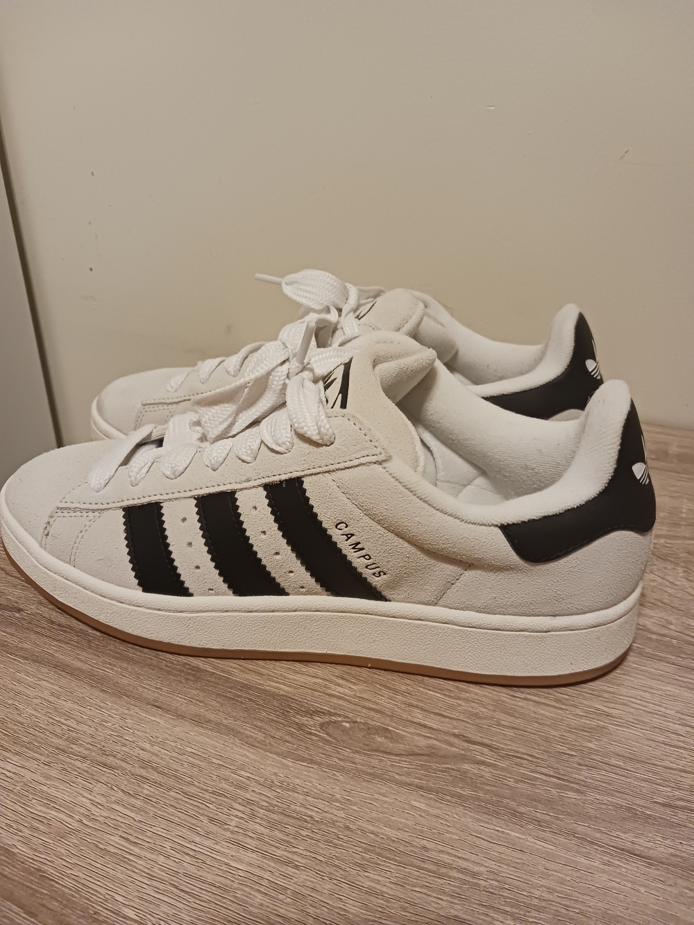 Adidas Campus Sneakers in White with Black Stripes